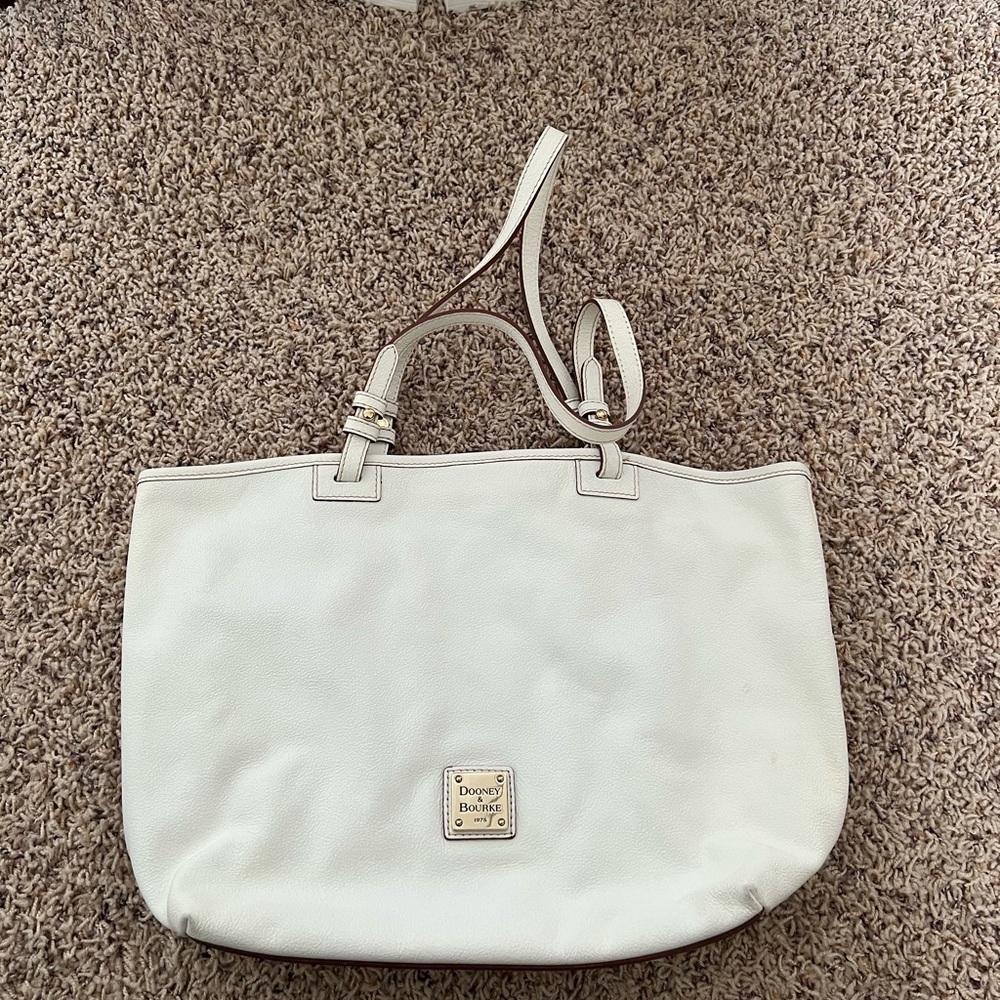 Dooney & Bourke white leather tote